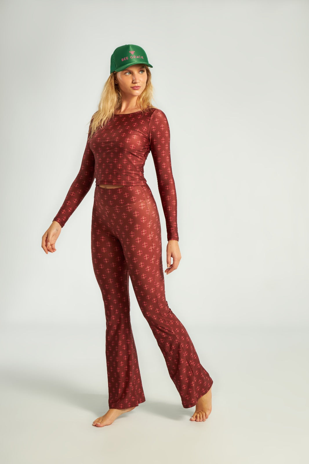 Pink Teddy Bear Flare Pants