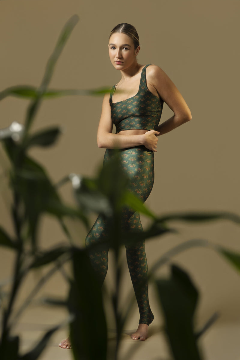 Green Lotus Cropped Top