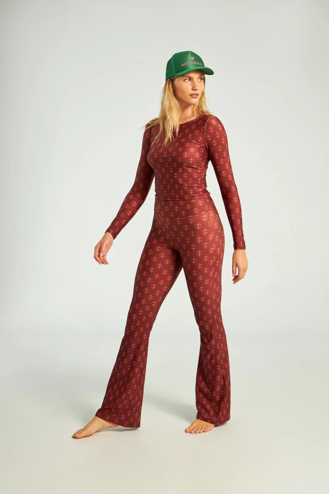 Pink Teddy Bear Flare Pants