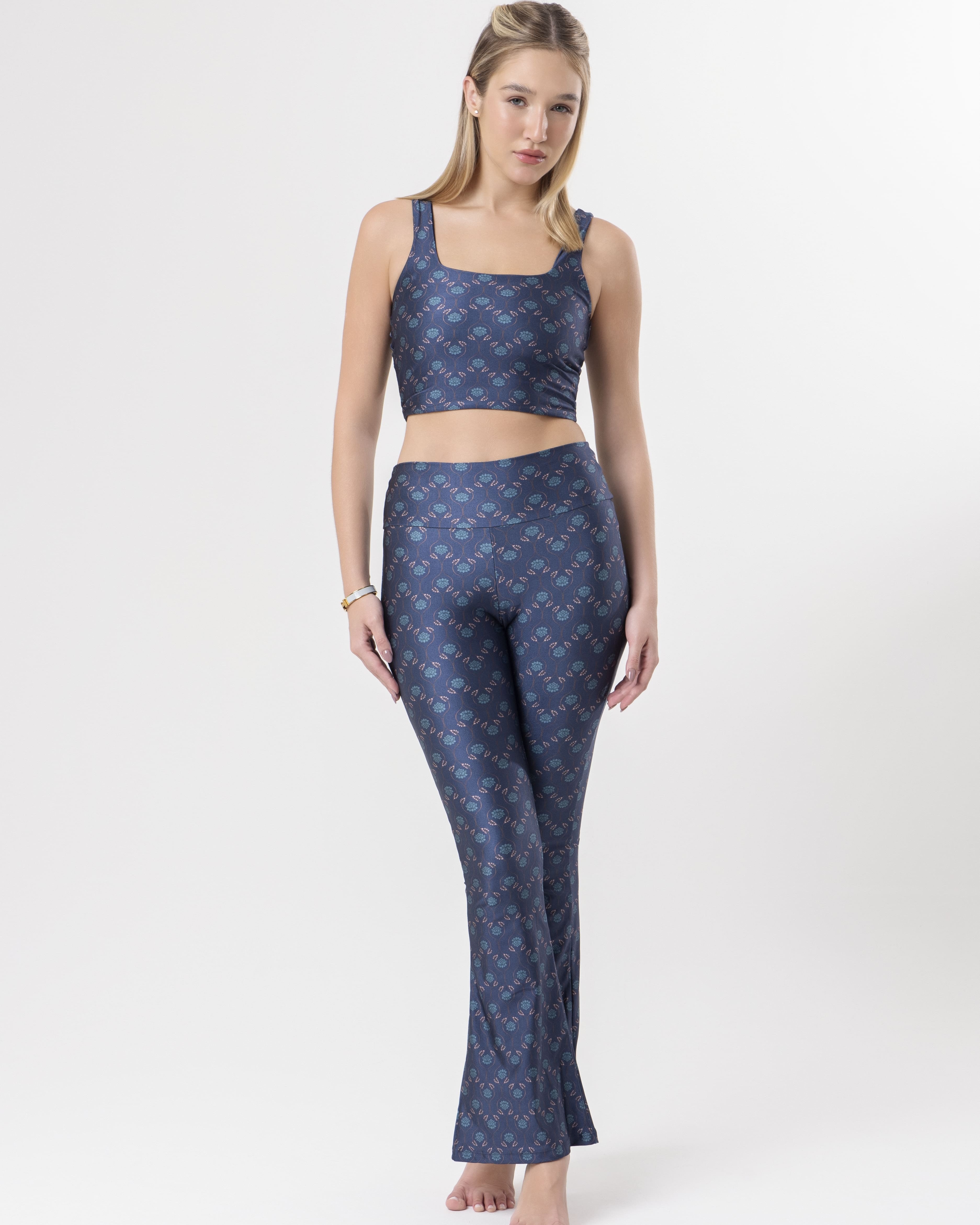 Blue Lotus Flare Pants